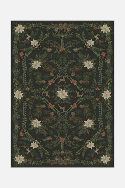 Weihnachtsstern Dunkelgrün Teppich - Teppana